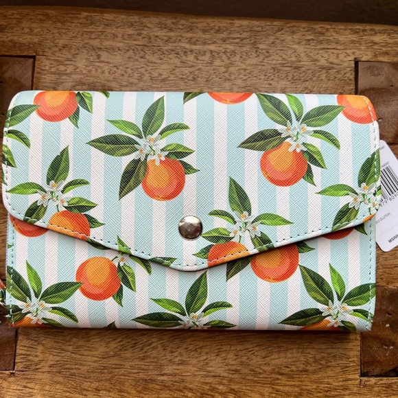 NWT: MUNDI CEO CLUTCH in Summer Orange Print - Picture 2 of 4